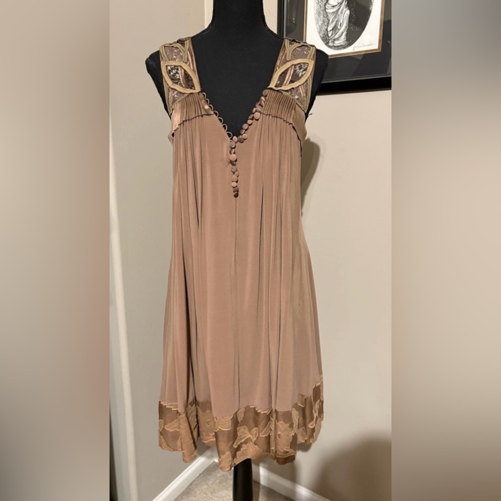 BCBGMaxAzria Brown Sleeveless Dress